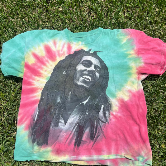 Bob Marley Red, Gold & Green Tie-Dye Tee-Roots Reggae Vibes