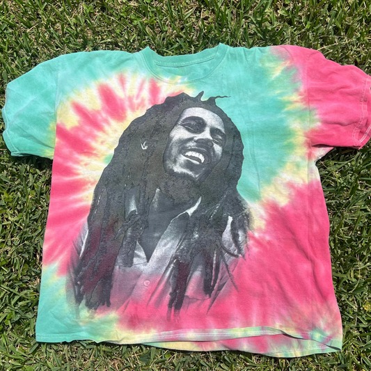 Bob Marley Red, Gold & Green Tie-Dye Tee-Roots Reggae Vibes